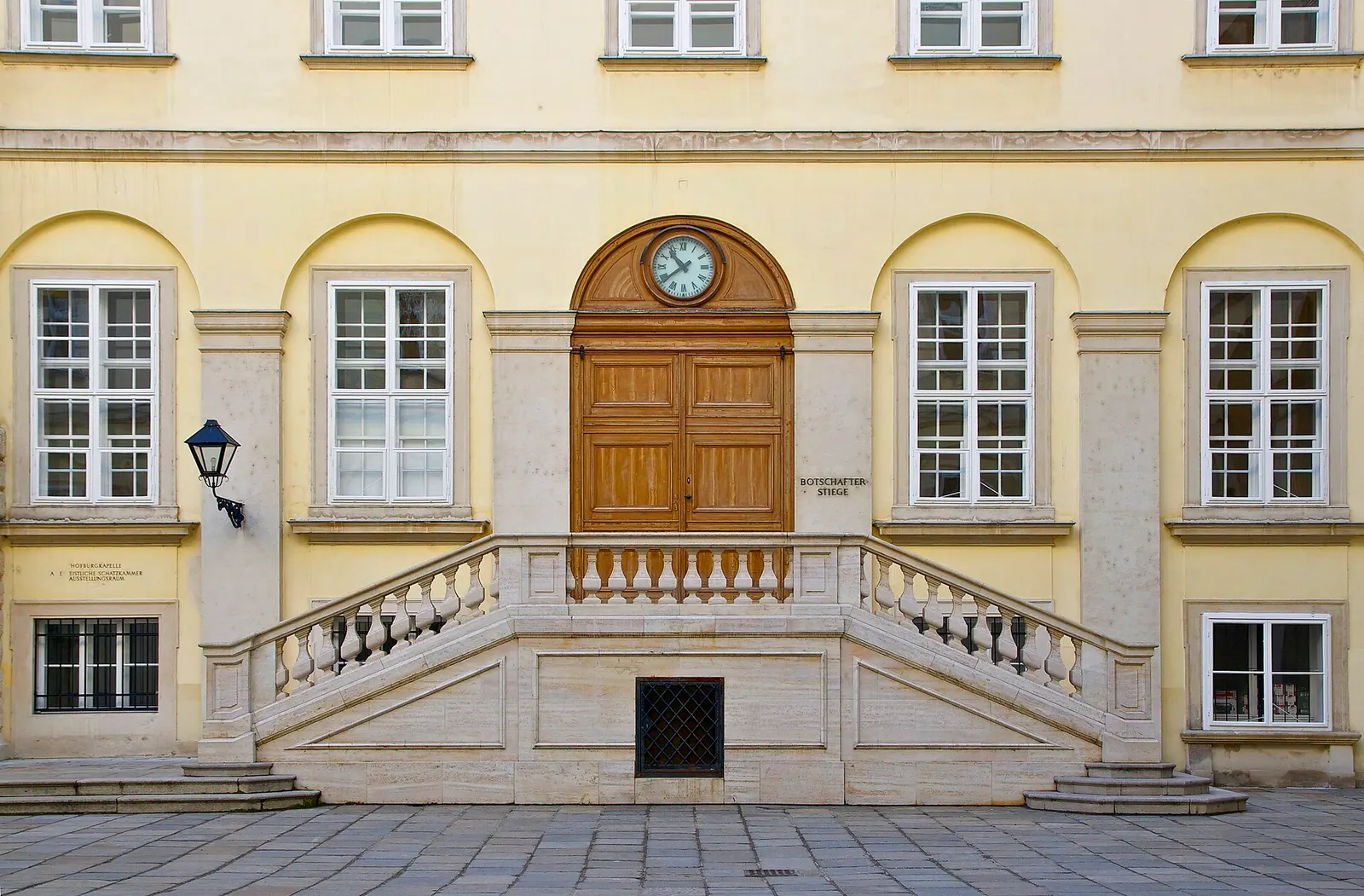 Baroque facade and staircase in the Hofburg courtyard, Vienna