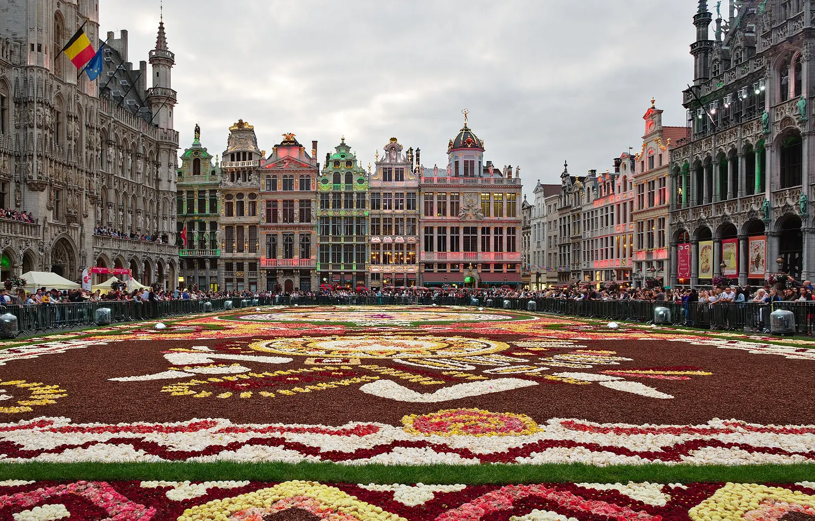 Flower carpet laid out on the Grand Place in Brussels