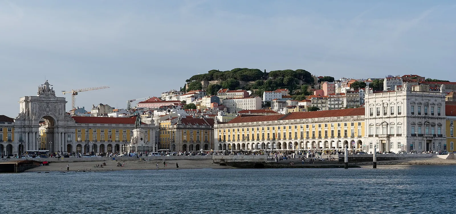 Praca do Comercio on the Lisbon waterfront seen from the Tagus